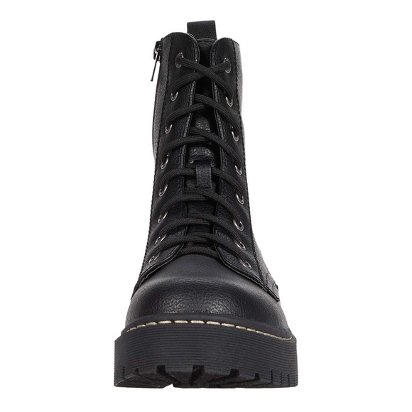 Black Leather Lace-up Combat Boots — Brand New! - Picture 5 of 5